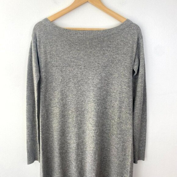 Diane Von Furstenberg Sweater Dress Size P (Small) Gray Ribbed Knit Round Neck - Picture 2 of 16